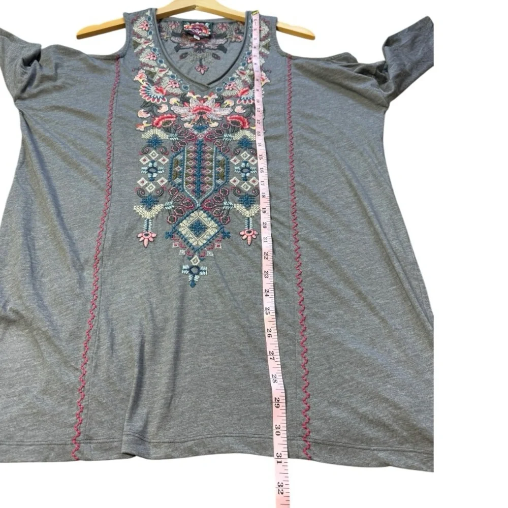 Johnny Was Nindi Cold Shoulder Embroidered Tunic size M - Picture 10 of 11